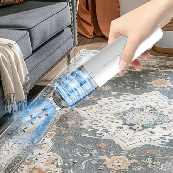 Mini Handheld Vacuum Cleaner, Cordless Car/Home Vacuum, High-Power Suction, Wireless Charging, Portable Dustbuster for Pet Hair/Crumbs, Compact Design, Easy-Clean Dustbin