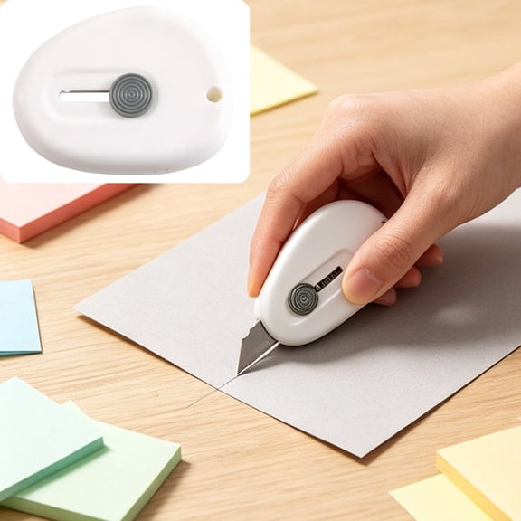 Mini Handicraft Art Utility Knife, Exquisite Mini Craft Appearance, Cleanly Cuts Paper, Small Desktop Ornament When Not in Use(White)