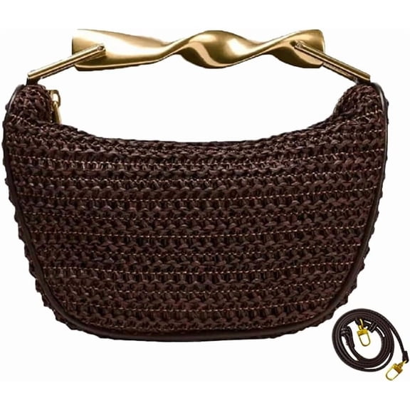 Mini Handmade Straw body Bags for Women Summer Beach Satchel Purse Fashion Woven Shoulder Handbag with 2 Straps