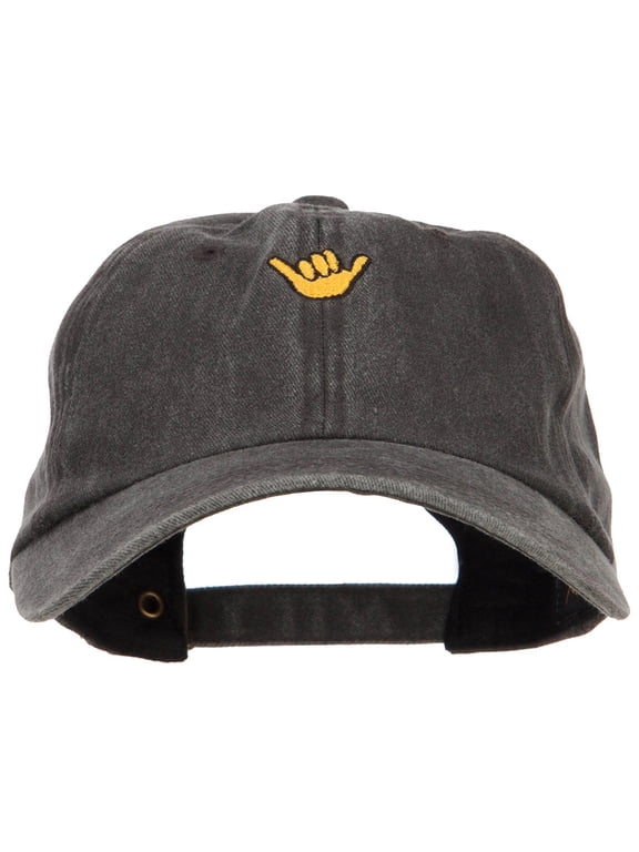 Mini Hang Loose Embroidered Unstructured Cap - Black OSFM