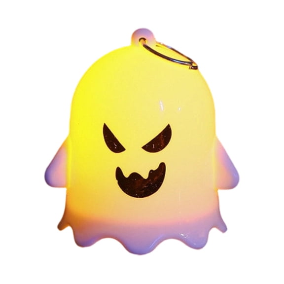 Mini Hanging Plastic Ghost Light, LED Light Up Hanging Ghost Decoration, for Halloween, Bedroom, Porch,Yard, Party, Indoor Outdoor Decor（B）