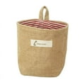 thumbnail image 1 of Mini Hanging Storage Bag Cotton Linen Small Storage Basket Collapsible Convenient Decor Bin Bag for Room Wall Door Closet, 1 of 5