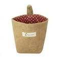 thumbnail image 1 of Mini Hanging Storage Bag Cotton Linen Small Storage Basket Collapsible Convenient Decor Bin Bag for Room Wall Door Closet, 1 of 4