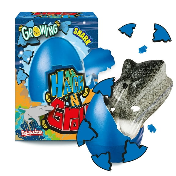 Mini Hatch 'N' Grow Shark by Deluxebase – 2.5" Hatching Egg Toy, Water-Activated Surprise for Kids