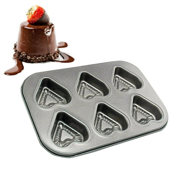 Mini Heart Cake Pan Muffin Tin 6 Hole Baking Tools Bakeware Roasting Shape Quick Release Cupcake Maker