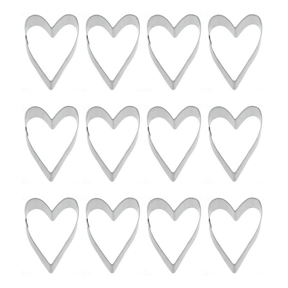 Mini Heart Dozen Cookie Cutters 2 inches/each V1034-W12 - The Cookie Cutter Shop - Tin Plate Steel