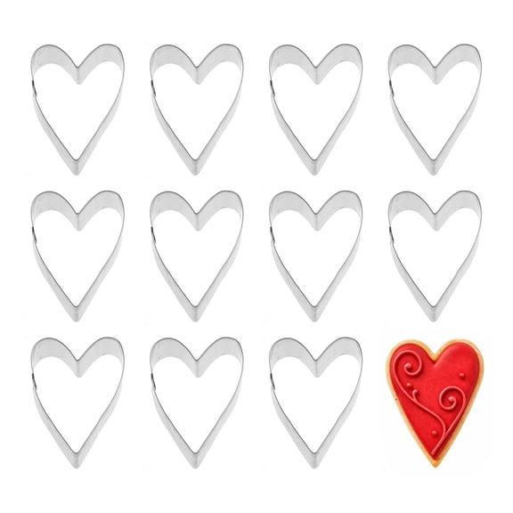 Mini Heart Dozen Cookie Cutters 2 inches/each V1034-W12 - The Cookie Cutter Shop - Tin Plate Steel