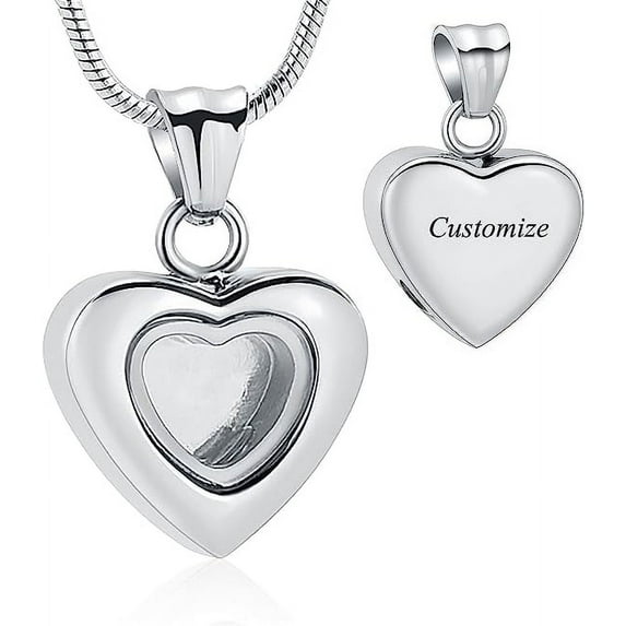 Mini Heart Glass Cremation Jewelry Urn Necklace for Ashes Glass Cremation Urn Jewelry Ashes Holder