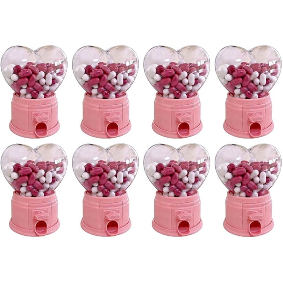 Mini Heart Shaped Candy Dispenser - Valentine Candy Dispenser Machine,For Party Favors, Teacher Gifts, And Valentine's Day Exchange Treats (3PCS)