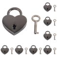 thumbnail image 1 of Mini Heart Shaped Padlock with Key, Reusable Small Decorative Metal Lock, Multi-Purpose Tiny Keyed Lock for Diary Notebook Jewelry Box Storage Case Gift Box and DIY Craft Decoration, 1 of 1
