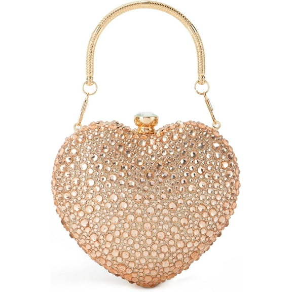 Mini Heart Shaped Purse,Valentines Purses and Handbags,Rhinestone Evening Purse Clutch for Womens