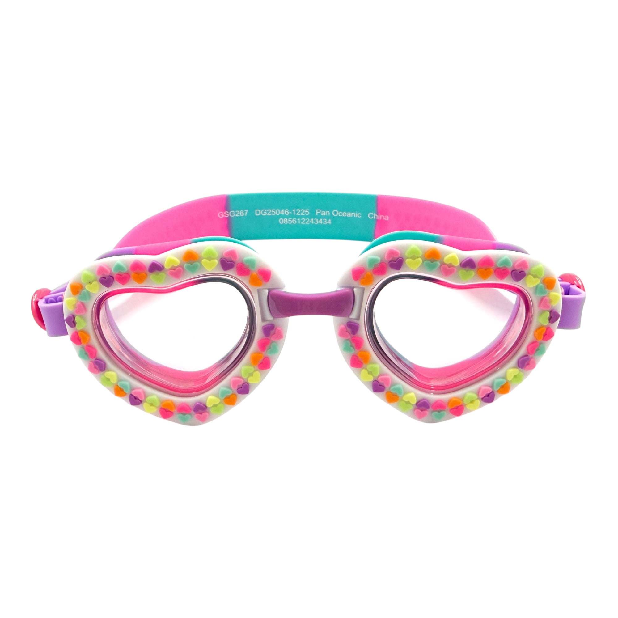 Mini Hearts White Swim Googles