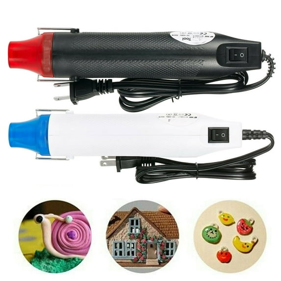 Mini Heat Gun, 300W DIY Handheld Hot Air Gun, Electric Nozzles Tool, for DIY Craft Embossing, Shrink Wrapping, Drying Paint, Clay, Black