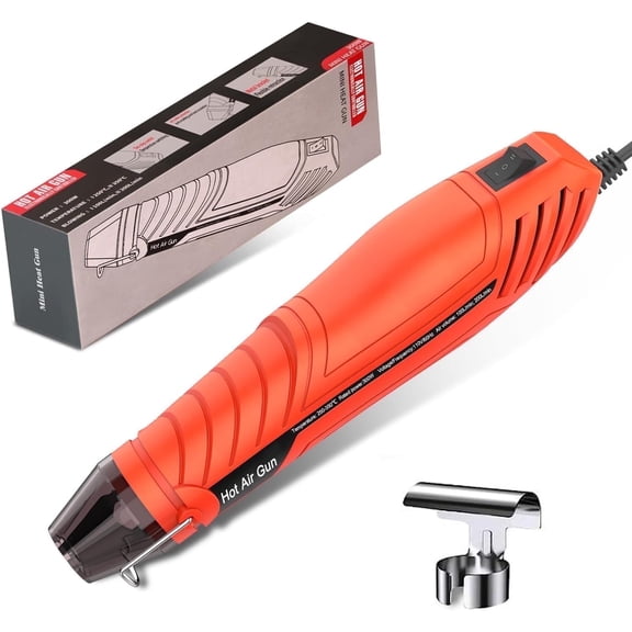 Mini Heat Gun, 482&662 (250-350) Fast Heat Handheld Hot Air Gun Tool with Reflector Nozzle and 5.8Ft Long Cable for Craft Embossing, Shrink Wrapping and Drying Paint