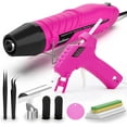 thumbnail image 1 of Mini Heat Gun for Crafting with Dual Temp 300W, Fast Heat Hot Air Gun&Glue Gun Set - 482°F-662°F, Nozzle Included - Ideal for DIY Craft, Embossing, Candle Making and Shrink Wrapping (Pink), 1 of 9