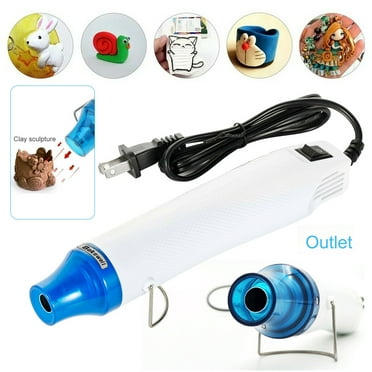 Mini Heat Gun Portable Hot Air Gun, Paint Drying Crafts DIY Heat Gun, Embossing Mini Hot Air Gun Electric Heating Tool, White