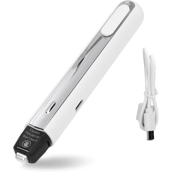 Mini Heat Press Pen for DIY Projects Identity Theft Protection Bag Sealer with 54 HTV Sheets and 100cm Foil White