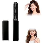 Mini Heated Bangs Comb, Portable Cordless Hair Straightening Brush, Fast Heat Styling Tool for Frizz Control, Root Lifting & Bangs Styling for Travel & Daily UseBlack