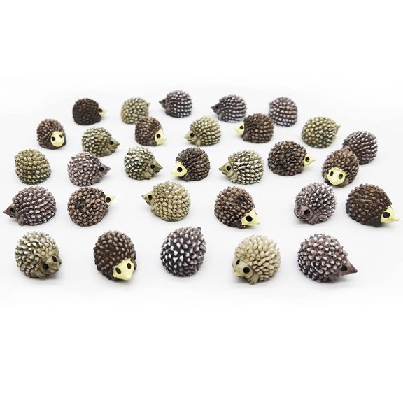 Mini Hedgehog Figurines Fairy Garden Resin Garden Ornament 36 Pcs