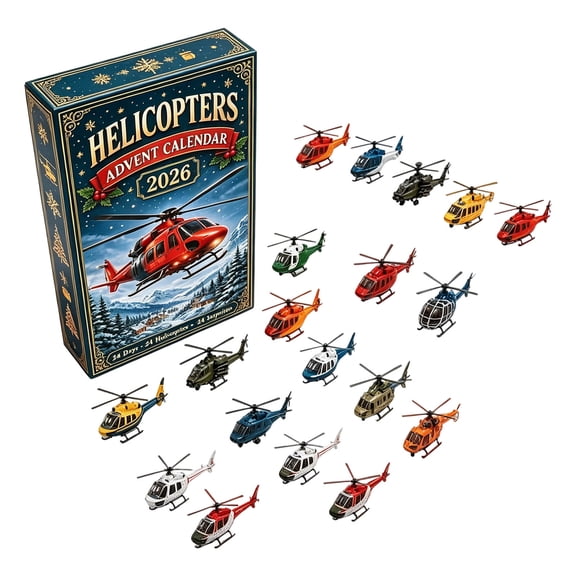 Mini Helicopter Advent Calendar 2026 24 Days Christmas Countdown Featuring Realistic Stylized Mini Airplane Collectibles Aircraft Rocket For Boys Girls Christmas