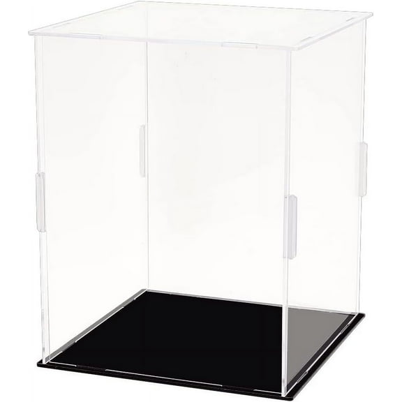 Mini Helmet Display Case with 13 Rubbers 6.5x6.5x8.1 inch Assemble Clear Acrylic Dustproof Box Transparent Waterproof Protection Showcase Holder for Basketball Model for DIY