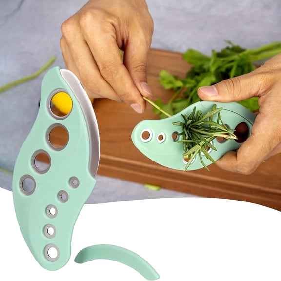 Mini Herb Peeler with 9 Openings, Includes Blades & Protective Cover, for Herbs, Kale, Thyme, Basil & Lettuce, Handy Kitchen Tool