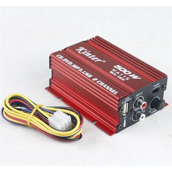 Mini Hi-Fi 500W 2 Channel Stereo Audio Amplifier Amp Subwoofer