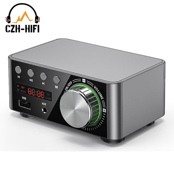 Mini HiFi Bluetooth 5.0 Digital Amplifier Stereo AMP USB TF Card Player Home Desktop Audio AUX Input 50Wx2