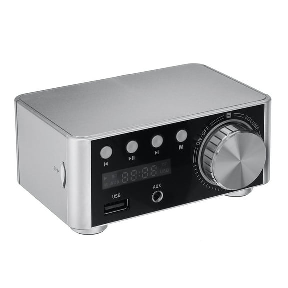 Mini HiFi Bluetooth 5.0 Power Class D Amplifier Tpa3116 Digital Amp 50W*2 Home Car Marine USB/AUX IN ,Small Footprint
