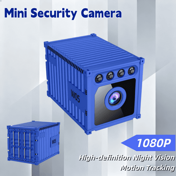 Mini Hidden 1080P WiFi Spy Camera (Blue)- Unique Container Shape, Night Vision Motion Detection, APP Remote View & Loop Recording, 128GB SD Supported Nanny Cam