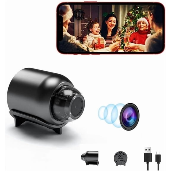 Mini Hidden Camera 1080P HD Hidden Camera - Portable Small Nanny Cam with Night Vision - Covert Security Camera for Home/Office/Indoor/Outdoor
