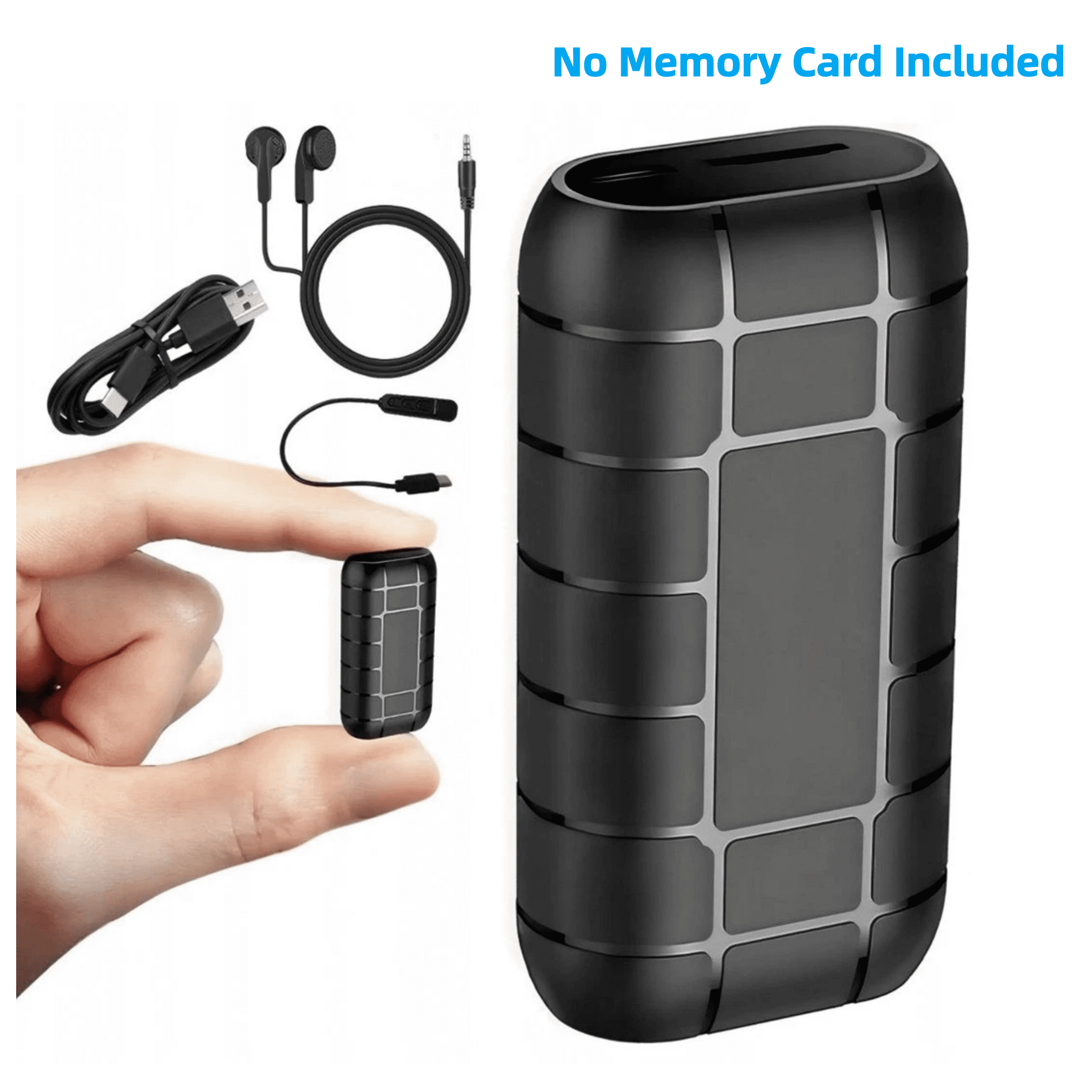 Mini Hidden Spy Voice Activated Audio Recorder 64GB Magnetic Portable Digital Recording Device MP3 Music Player Without Memory Card