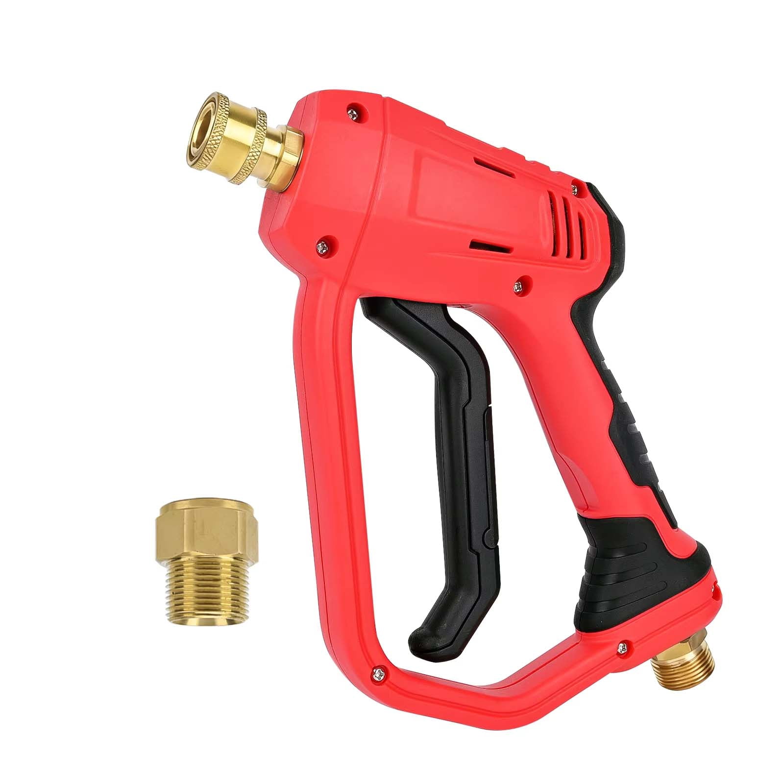 Mini High Pressure Washer Short Tool with M22-14mm, Inlet 1/4” Quick Connector Coupler & M22-ID15mm Connector, Power Washer Toolsxa