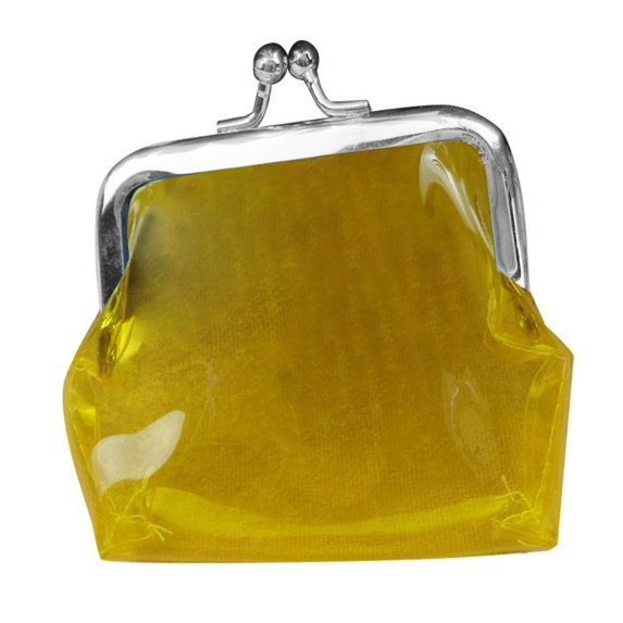 Mini Holiday Gift Pouch Transparent Jelly Bag Waterproof Earphones Storage Buckle Wallet Headphone Bag Coin Purse YELLOW
