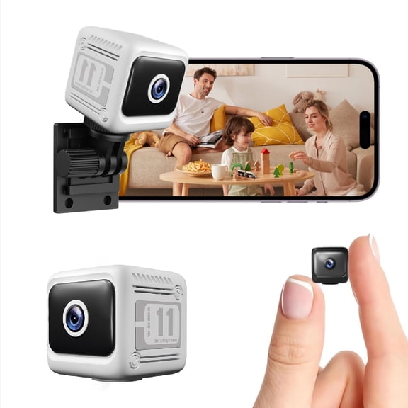 Mini Home Security Camera Wireless, Wide Angle, Night Vision, App Control, Cloud & SD Storage, Home Indoor Outdoor WiFi 1080P Nanny Cam for Baby, Pet