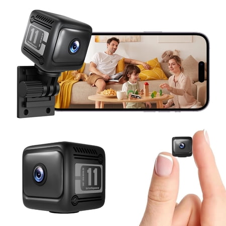 Mini Home Security Camera Wireless, Wide Angle, Night Vision, App Control, Cloud & SD Storage, Home Indoor Outdoor WiFi 1080P Nanny Cam for Baby, Pet