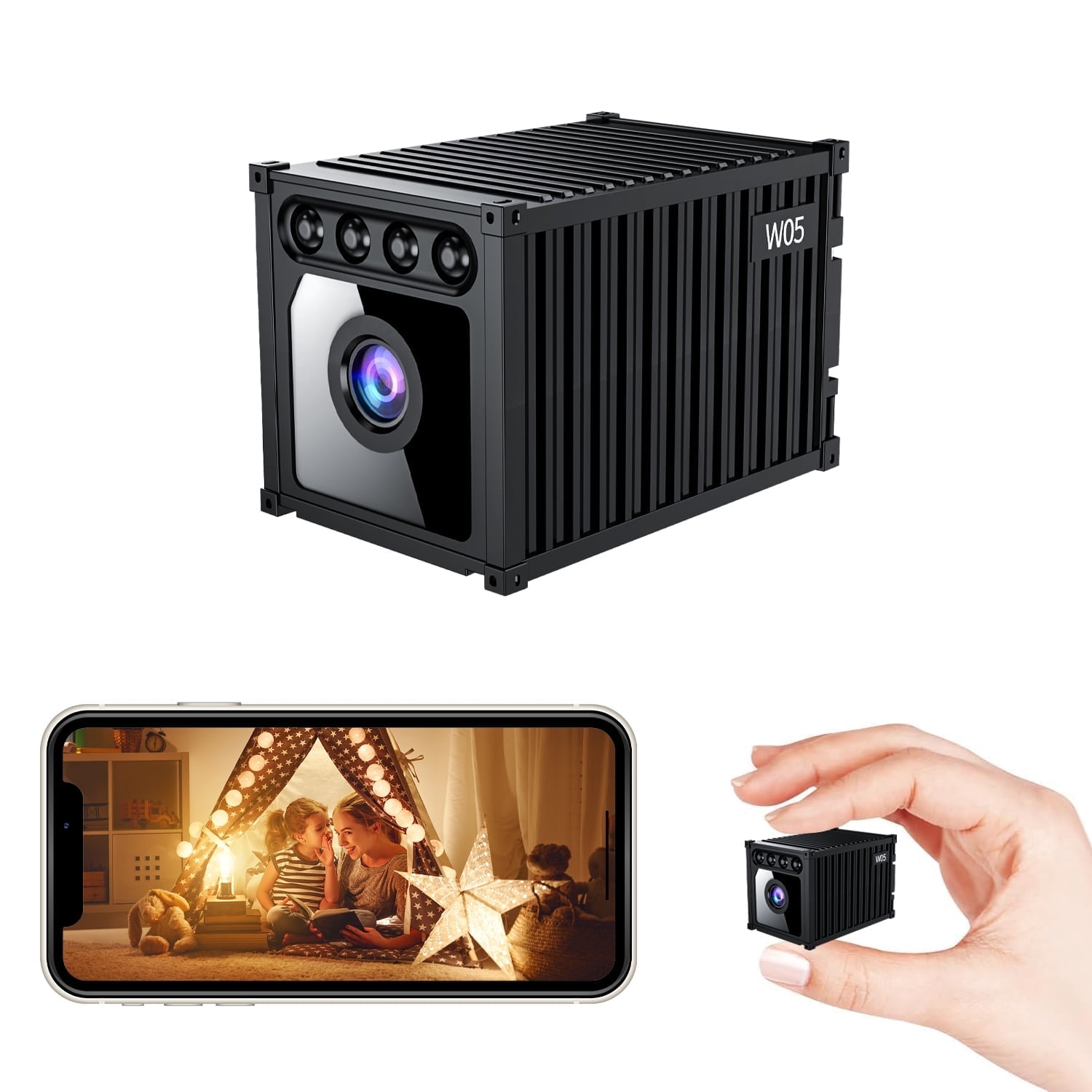 Mini Home Security Camera Wireless, Wide Angle, Night Vision, App ...