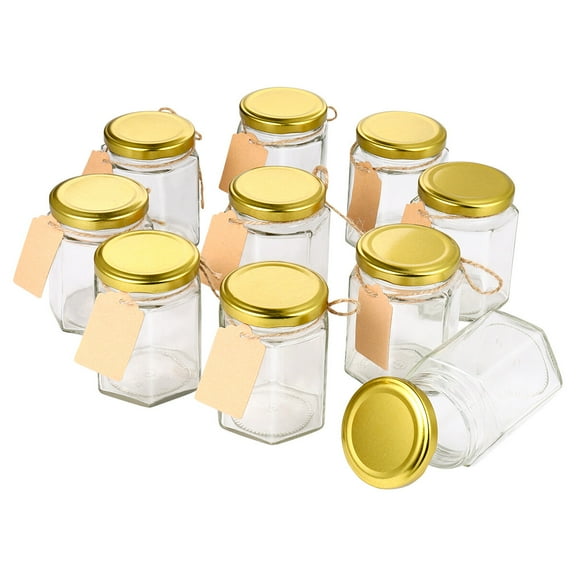Toyandona Charming Glass Jam Jars, Assorted Colors, Safe for Food, 10Pcs