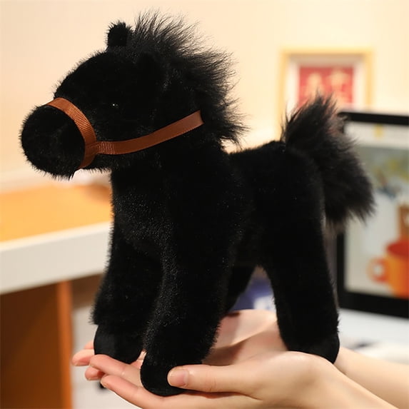 Mini Horse Stuffed Animal Small Stuffed Horse Plush Toy, Realistic Horse Plush Toy Soft Stuffed Animal with Galloping Legs & Brushable Detailed Lifelike Collectible Figure Perfect for Lovers