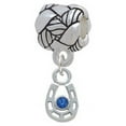 thumbnail image 1 of Mini Horseshoe with Blue Crystal - Woven Rope Charm Bead, 1 of 1