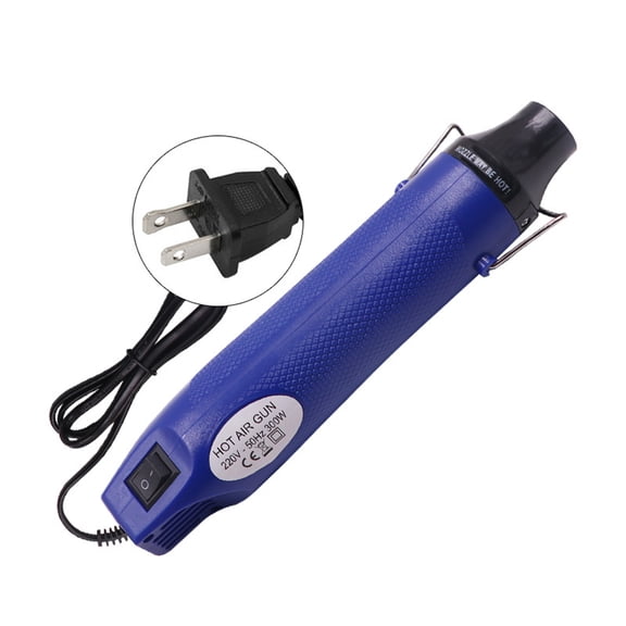 Mini Hot Air Gun 300W Handheld Heat Tool for DIY Crafts Shrink Wrap Vinyl Electronics Fast Heating Portable Blue 12"