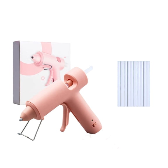 Mini Hot Glue Gun, Dual Temp Glue Gun Kit with 10Pcs Mini Glue Sticks, High/Low Temp Fast Heating Glue Guns with Stand for DIY, Decoration, Crafts, Quick Repairs Pink