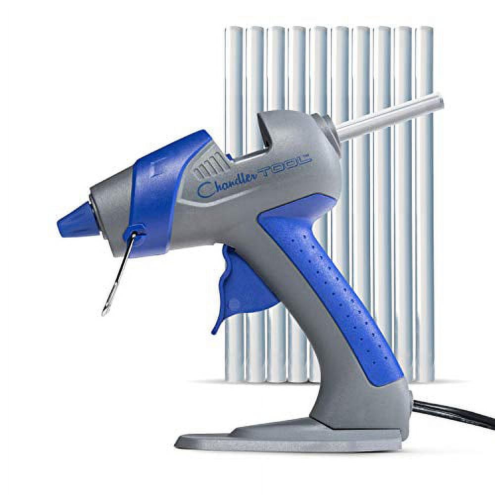 Full Size Hot Glue Gun for Construction, DIY & Crafts, Chandler Tool 60W  High Temp Large Glue Gun with Stand-Up base & 12 Glue Sticks, Perfect for