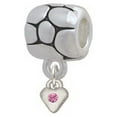 thumbnail image 1 of Mini Hot Pink Birthday Crystal Heart - Pebble Charm Bead, 1 of 1