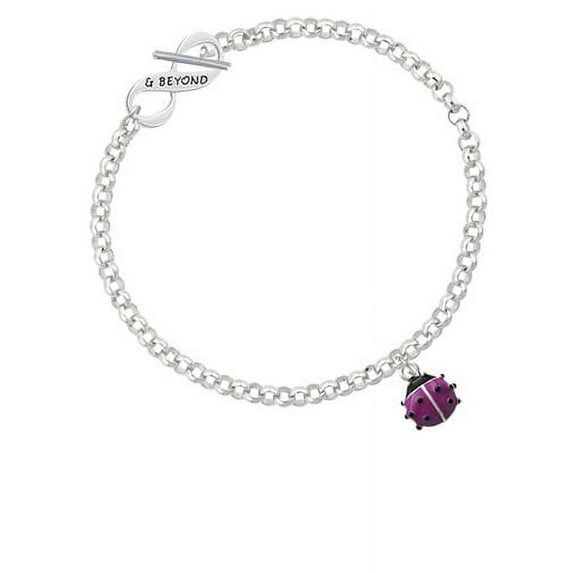 Mini Hot Purple Ladybug & Beyond Infinity Toggle Chain Bracelet