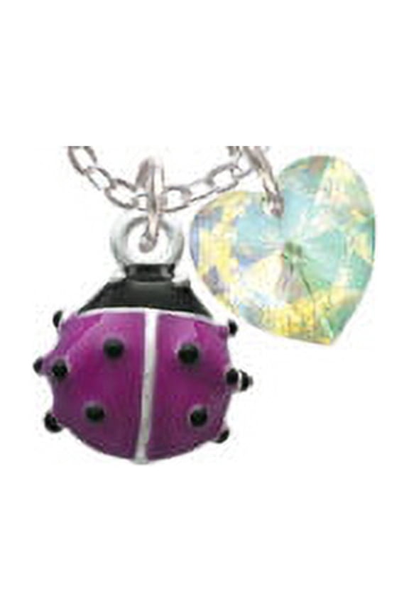 Mini Hot Purple Ladybug - Butterfly Sophia Necklace, 18"+1"