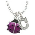 thumbnail image 1 of Mini Hot Purple Ladybug - C - Crystal Initial Sophia Necklace, 18"+1", 1 of 2