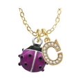 thumbnail image 1 of Mini Hot Purple Ladybug - C - Gold Tone Crystal Initial Sophia Necklace, 18"+1", 1 of 2
