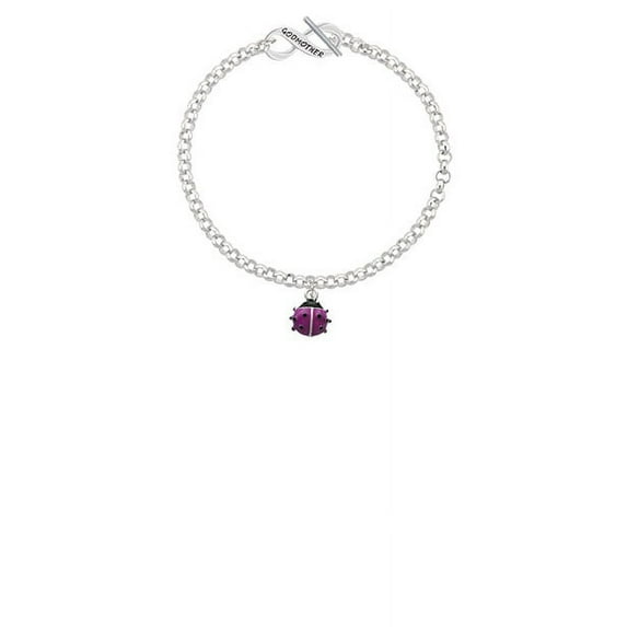 Mini Hot Purple Ladybug Godmother Infinity Toggle Chain Bracelet