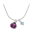thumbnail image 1 of Mini Hot Purple Ladybug - Hot Blue Bicone Crystal Necklace, 1 of 1
